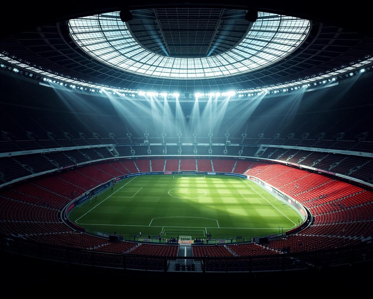 Interior del estadio Maracanã visto desde las tribunas durante una visita guiada privada