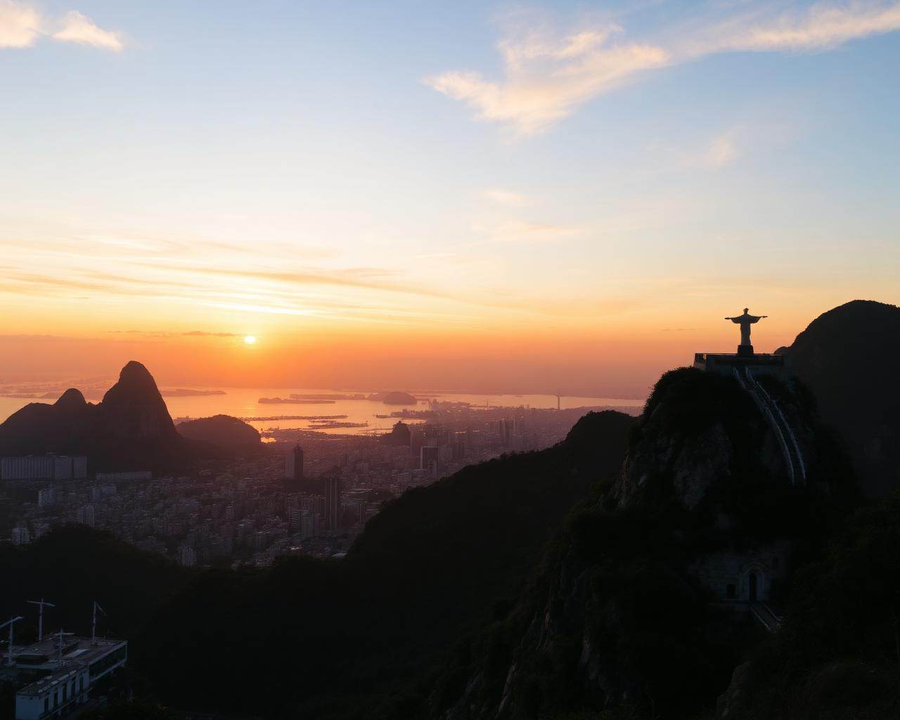 Mirador Dona Marta con vista panorámica del Cristo Redentor, el Pão de Açúcar y la bahía de Río
