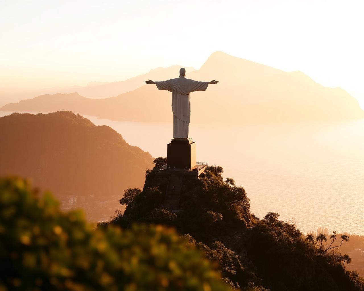 Vista panorámica del Cristo Redentor y la bahía de Río de Janeiro durante un tour privado de un día